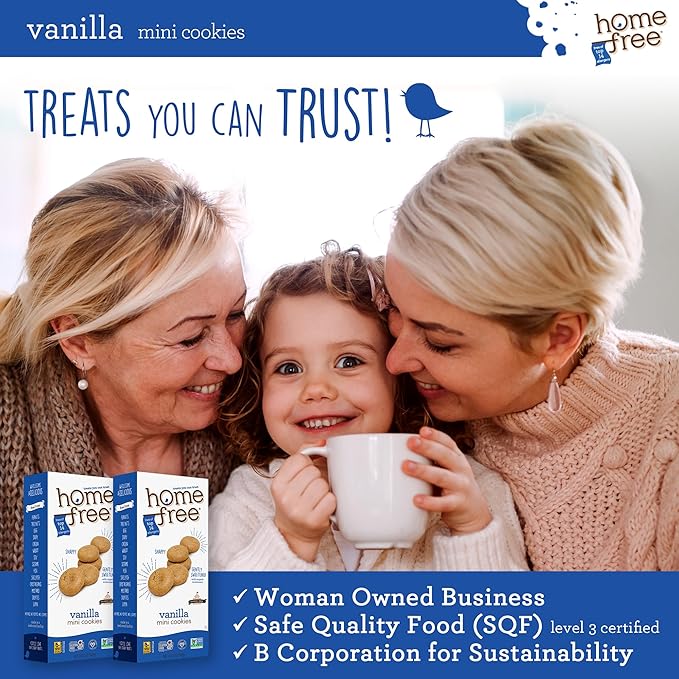 Homefree Treats you Can Trust, 70% Organic, Vanilla Mini Cookies, 5-Ounce (Pack of 6)