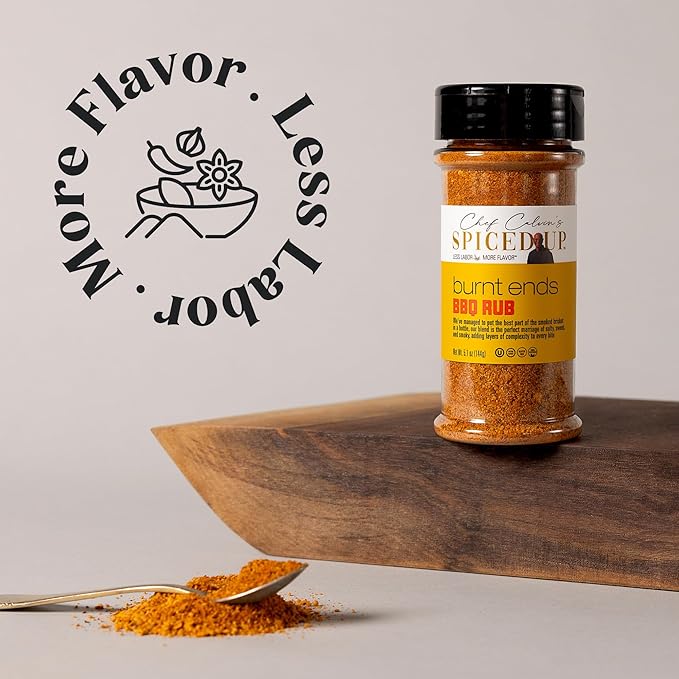 Spiced Up Burnt Ends BBQ Rub ??Bold, Smoky Dry Rub for Beef, Chicken, Pork & Seafood ??Sweet & Savory Brisket-Inspired Seasoning with Honey, Mustard & Hickory Smoke ??Gluten-Free, Non-GMO ??5.1 oz