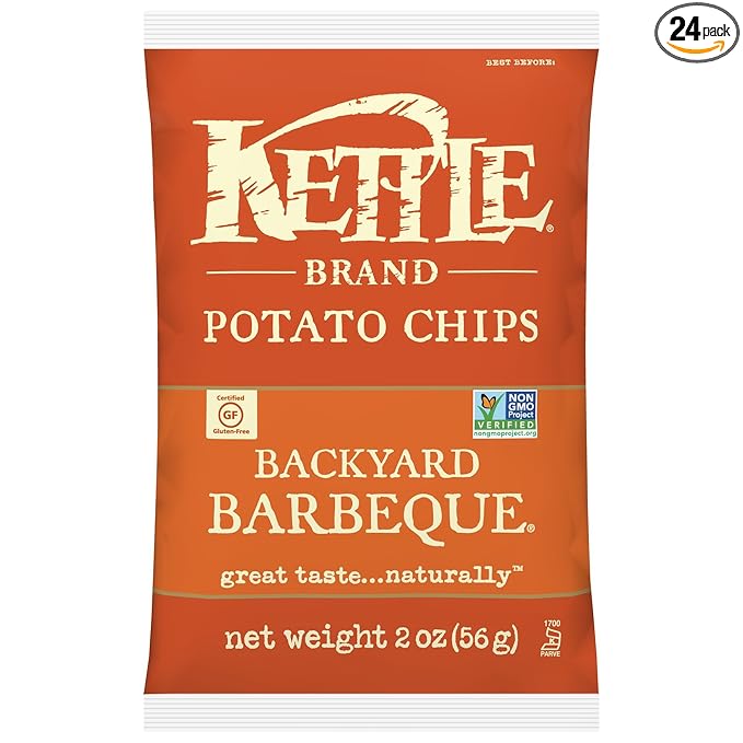Kettle Brand Potato Chips, Backyard Barbeque, 2 Ounce Bag (Pack of 24)