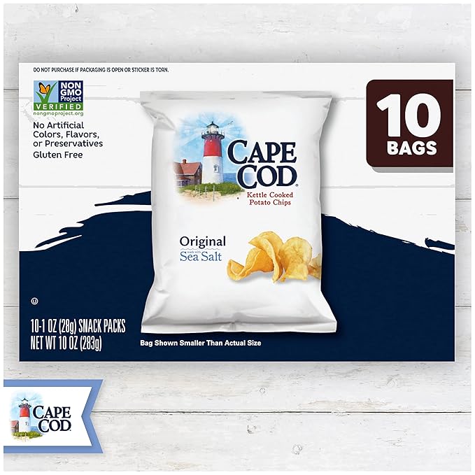 Cape Cod Potato Chips Original, 1 Oz, 10 Ct (Pack of 2)
