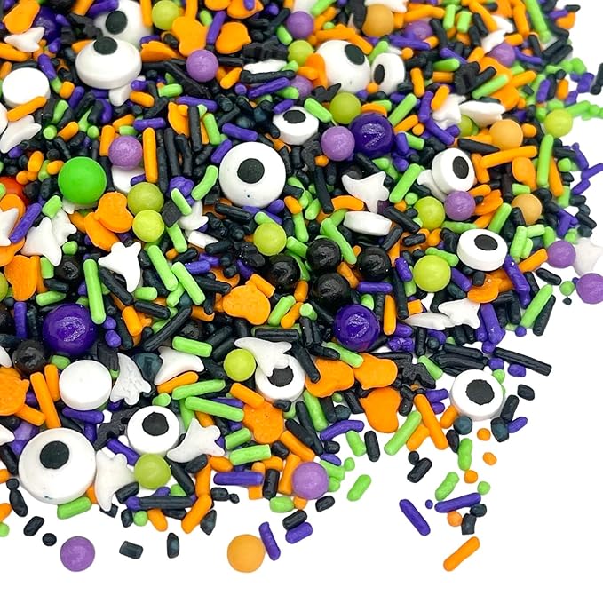 Manvscakes Halloween Sprinkles - Sprinkles For Cake Decorating, Edible Themed Sprinkles For Cookie Decorating, Chocolate Desserts, Cupcakes, Ice Cream, Caramel Apples, Ghost and Pumpkin Sprinkles 8oz