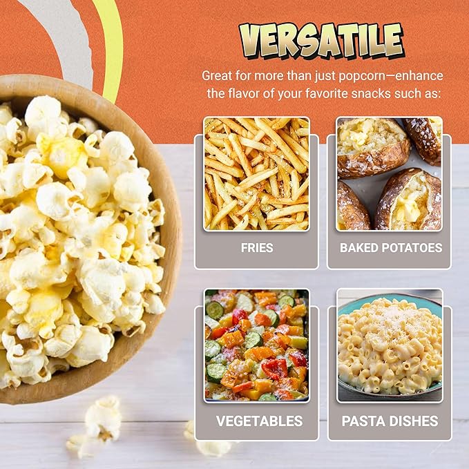 White Cheddar Cheese Powder ??Premium Cheesy Popcorn Seasoning ??2 Pack Gourmet Sprinkle Topping for Popcorn, Chips, Pasta, Fries, Pretzels, Sauces, Snacks, Meals, Parties ??Bold Sharp Flavor
