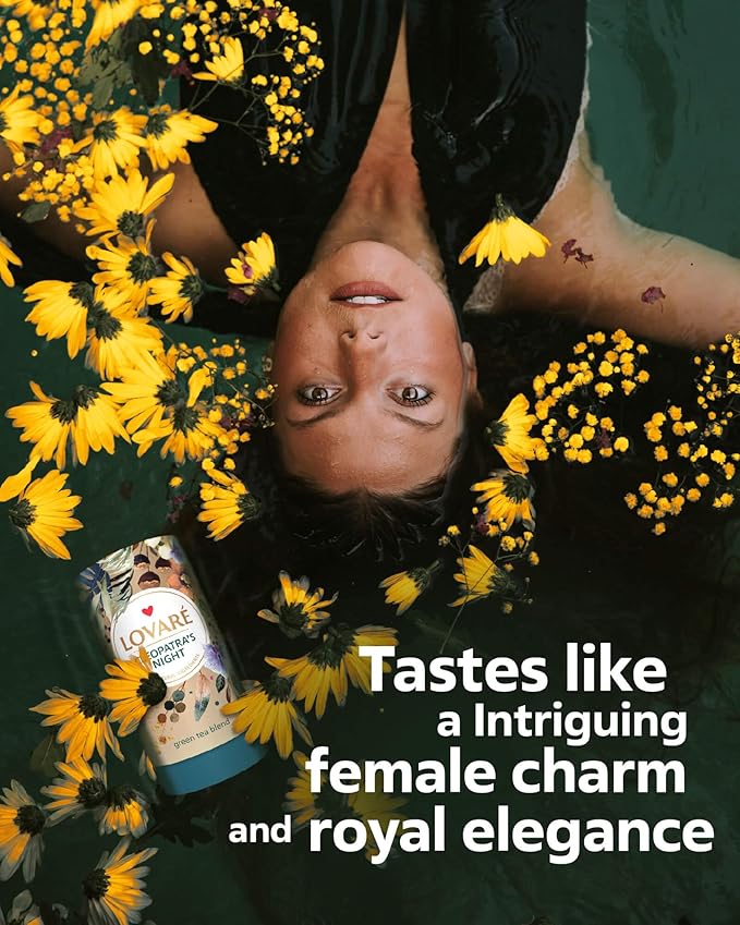 LOVARE Cleopatra?셲 Night Loose Leaf Tea Sampler 80 g ??Made in Ukraine ??Green Tea, Pineapple, Apple, Rose Buds and Petals, Calendula, Safflower, and More with 15 Paper Filters