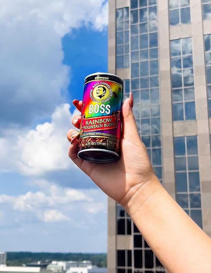 BOSS Coffee by Suntory ??Rainbow Mountain Blend Japanese Flash Brew Coffee, 6oz 12 Pack, Imported from Japan, Espresso Doubleshot, Ready to Drink, Contains Milk, No Gluten