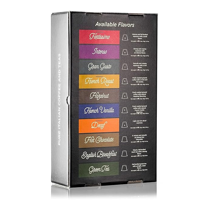 Legato Espresso Capsules - 10/100 count - Single-Serve Coffee Pods - Compatible with Nespresso OriginalLine Machine - Cafe-style Coffee at Home (100, Hazelnut Strength 5)