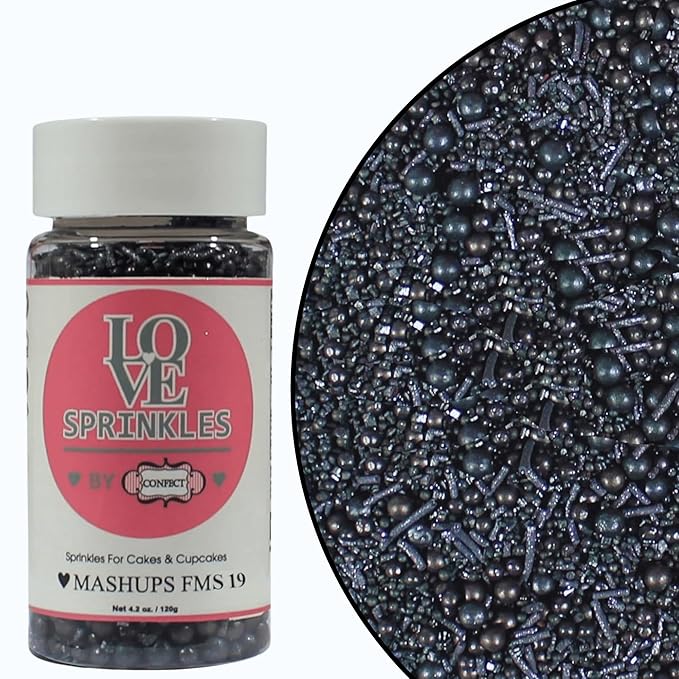 Confect Black Sprinkles ??Edible Cake & Cupcake Decorating Sprinkles in Bottle for Baking, Cookies, and Dessert Toppings | Vegan, Gluten-Free, Soy-Free, Dairy-Free, Palm Oil-Free- 4.2 Oz