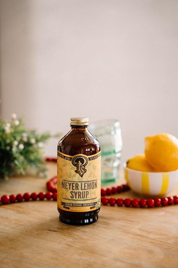 Portland Syrups Meyer Lemon Syrup - Premium Beverage Concentrate for Delicious Cocktails, Tea, Soda, Coffee Drinks, Baking, and More - 12 oz with 12 Servings (Pack of 2)