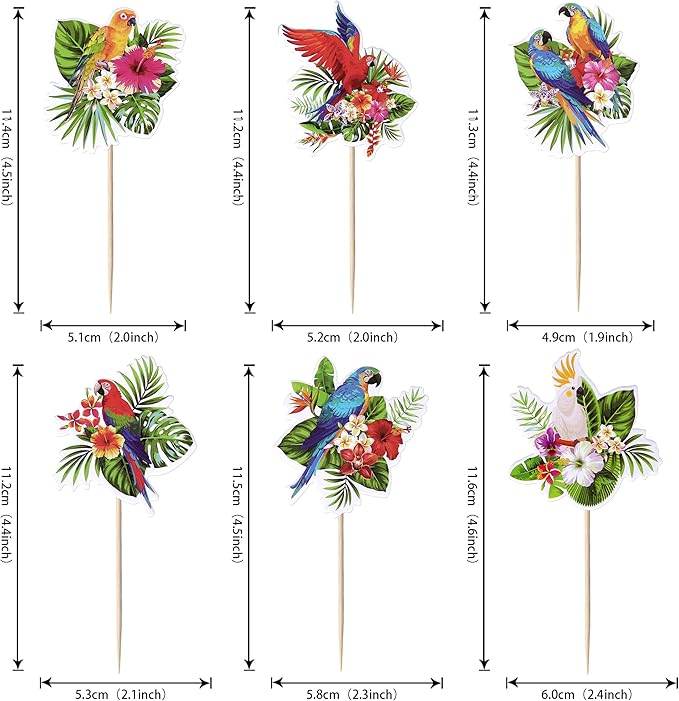 YCTHUNFISH 30pcs Woodland Cupcake Toppers, Bird Design, Cake Decorations for Birthday, Baby Shower