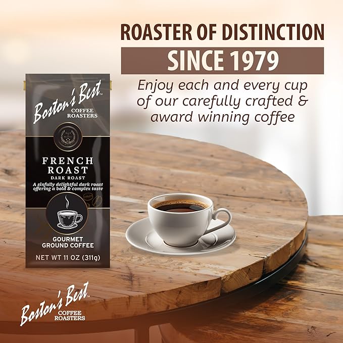 Boston???Best Coffee - Rich & Bold French Roast Gourmet Coffee, Delicious Dark Roast Premium Ground Coffee, 11 oz. / 311 g Bag