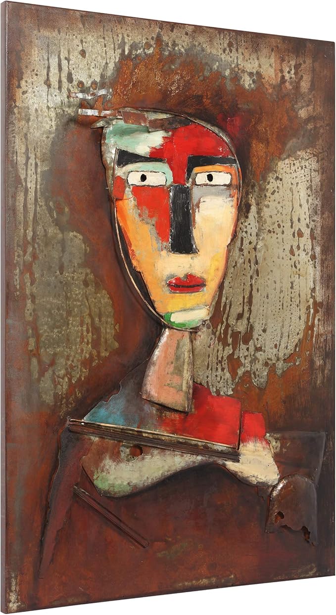 Empire Art Direct Homme III Mixed Media Iron Hand Painted Dimensional Wall Art, 48" x 32" x 2.2", Ready to Hang