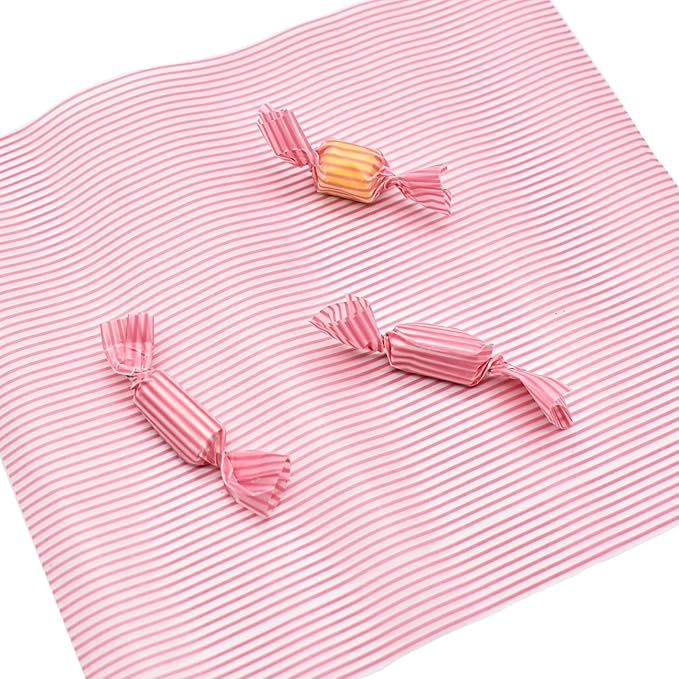 Wax Paper Disposable Food Packaging Greaseproof Paper Used for Packaging Hamburgers Sandwiches Candies and Cakes for Picnics. Line Pattern (100Sheets)