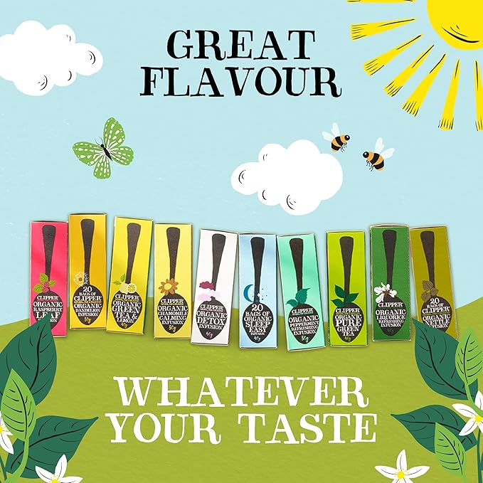 Clipper Tea Green Tea & Lemon Teabags ??USDA Organic, Great Hot or Iced ??Bright, Zippy, Natural, Fair & Delicious ??50 Tea Bags