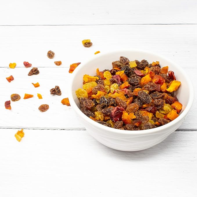 Traina Home Grown Baker?셲 Fruit Medley - Diced Peaches, Cranberries, Apricots, Pears, Nectarines, and Raisins - Non GMO, Gluten Free, Value Size (20 oz)