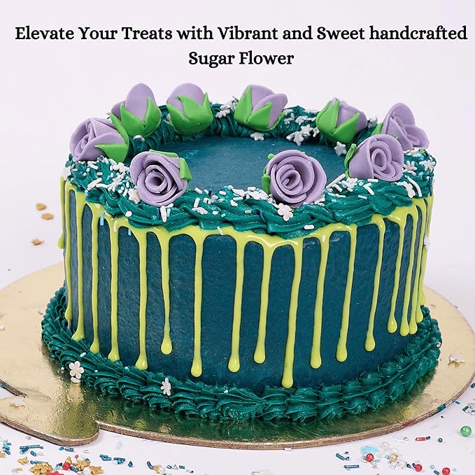 Confect Edible Flower | Edible Lilac Lavender Flowers ??Perfect Cake & Cupcake Decorations | Toppers for Doughnuts- Vegan, Gluten-Free, Nut-Free,Palm Oil-Free -Pack of 12