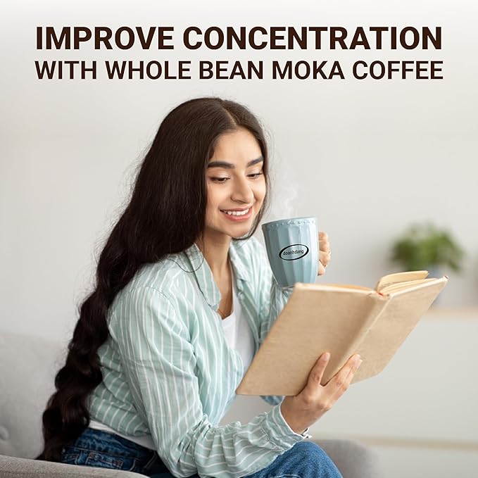 doanhdang - 17 Oz Premium Moka Whole Bean Coffee, 100% Medium Roast, Rich Flavor for Espresso Shot and Brew, Origin from Vietnam, Whole Med Roast Beans, Pack of 1, Phin Filter Included