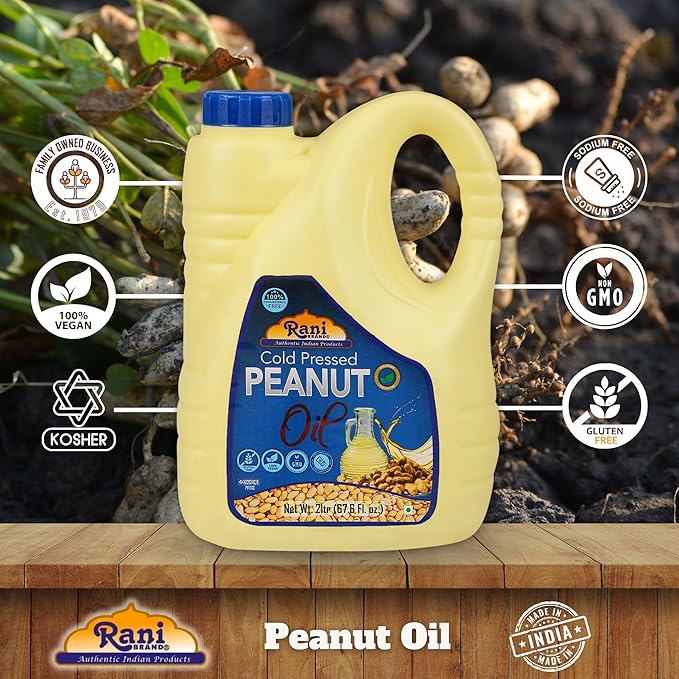 Rani Peanut Oil 67.6 Ounce (2 Liter) Cold Pressed | 100% Natural | NON-GMO | Kosher | Vegan | Gluten Free