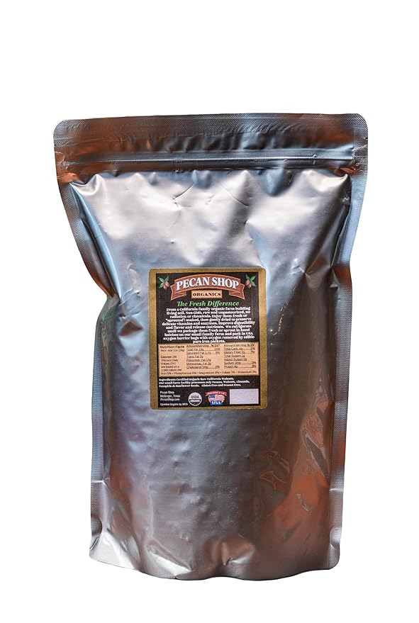 Pecan Shop Sprouted Organic Raw California Walnuts, High halves Count, Unsalted, 2 Pound