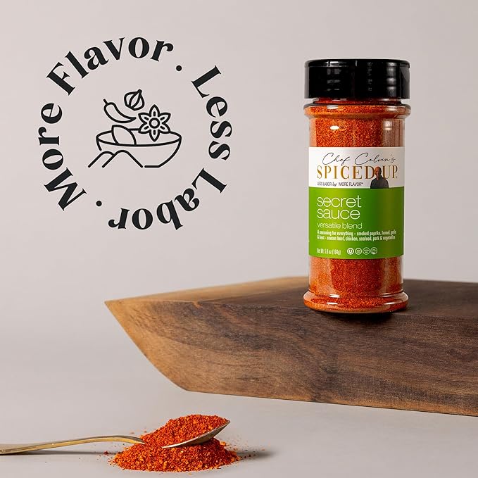Spiced Up Secret Sauce Seasoning ??Bold, Smoky, Spicy Blend with Paprika, Fennel, Garlic & Cayenne ??All-Purpose Dry Rub for Meats, Eggs & Potatoes ??Vegan, Non-GMO, Gluten-Free ??5.8 oz