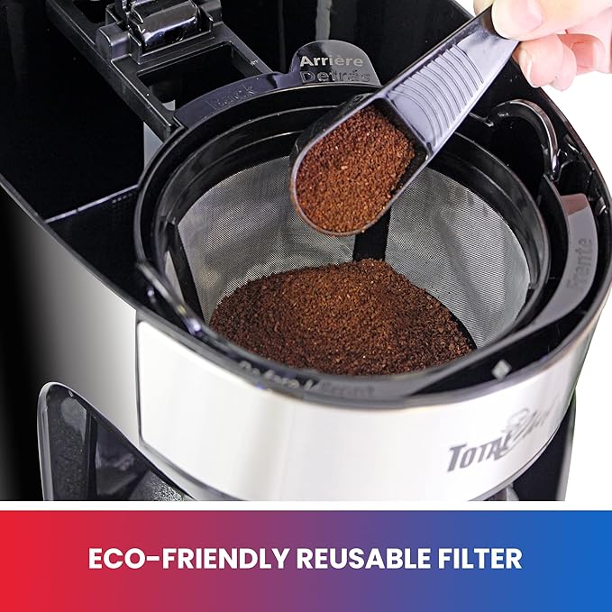 Total Chef Drip Coffee Maker ??12 Cup Programmable Cafe Machine With Glass Pot, Regular & Bold Brew, Autoshut Off Large Water Reservoir, Reusable Filter, Kitchen Appliances For Cafeteria Barista