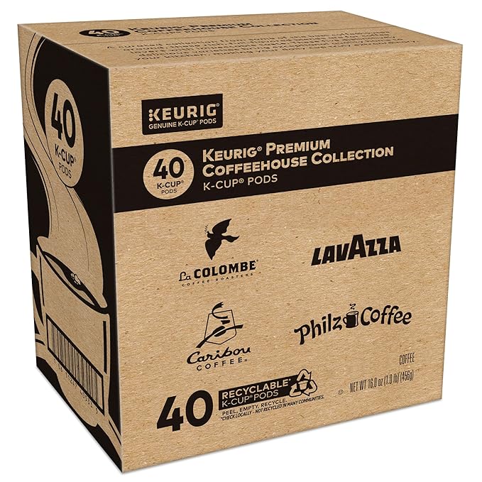 Keurig Premium Coffeehouse Collection, Single Serve Keurig K-Cup Pods, Medium and Dark Roast Coffees, 40-Count Box