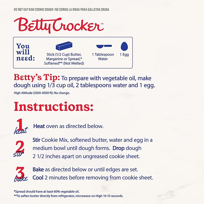 Betty Crocker Double Chocolate Chunk Cookies, Cookie Baking Mix, 17.5 oz (Pack of 12)
