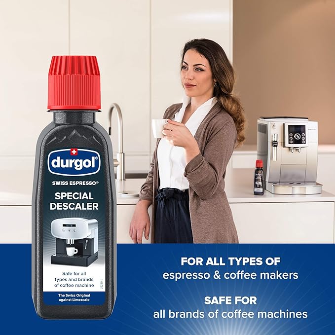 Durgol Swiss Espresso Machine Decalcifier/Descaler Solution, 4 Count