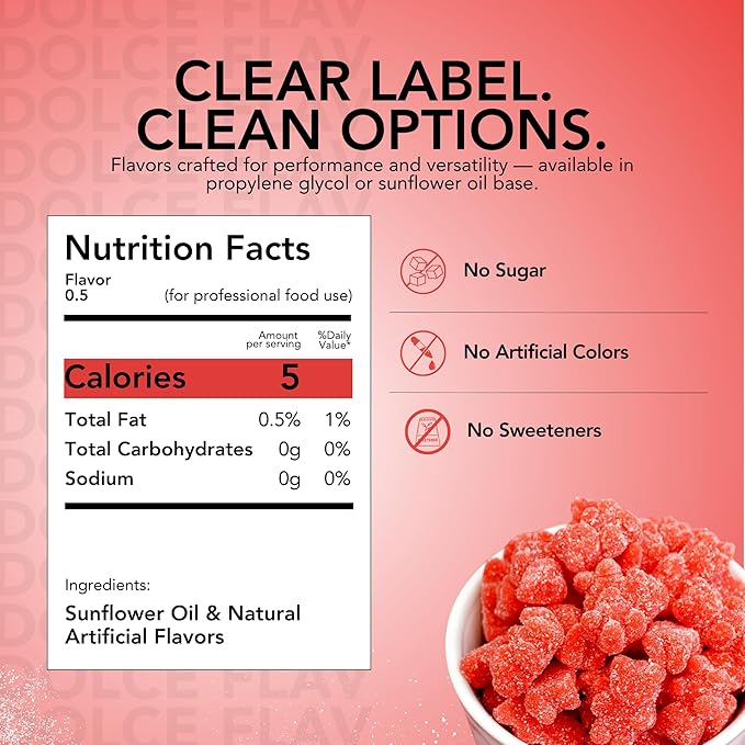 Dolce Flav Strawberry Extract ??2 Ounce Oil-Soluble Kosher, Sugar-Free, Concentrated Berry Flavor for Candy, Chocolates & Desserts, Includes Measured Dropper