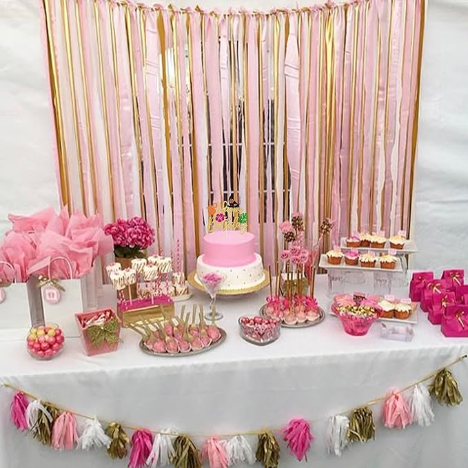 1 Pack Moana Cake Toppers Glitter Palm Leaf Moana Cake Picks The Sea is Calling Hawaiian Tropical Cupcake Decorations for Luau Summer Baby Shower Birthday Party Supplies Gold
