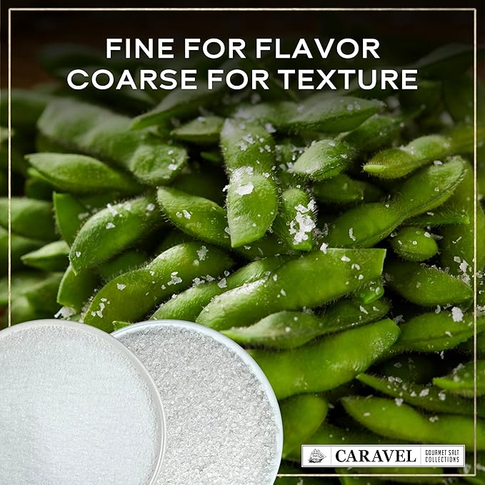 Coarse Sea Salt with Clean and Crisp Flavor ??Non-Iodized Coarse Grain Kosher Salt for Finishing, Cooking, and Seasoning ??5 oz Grinder, Caravel Gourmet