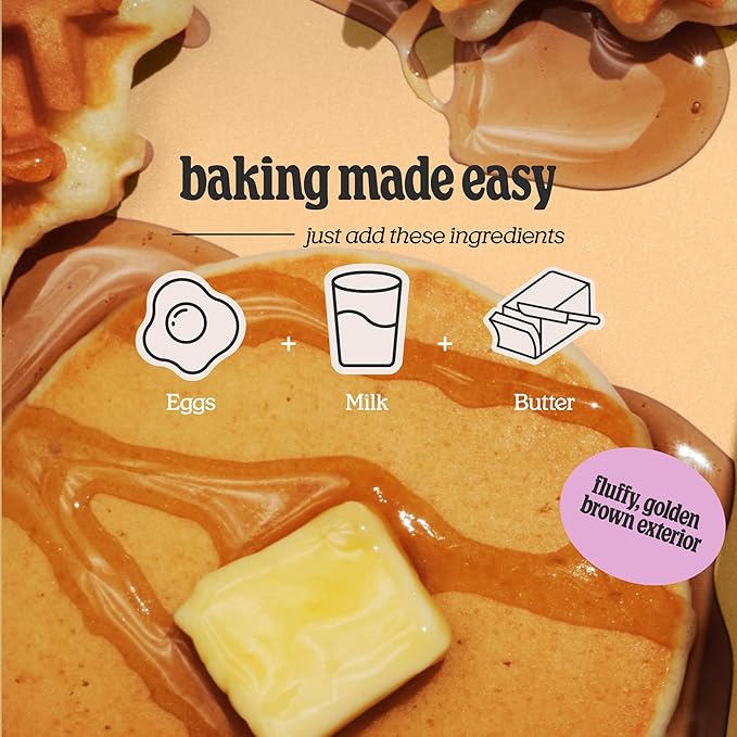 Cravings by Chrissy Teigen Pancake and Waffle Mix, Gluten free, Buttermilk Mochi Pancake & Waffle Mix, 3 Ingredients Mix, Makes 18 Pancakes, 14.2 oz (Pack of 3)