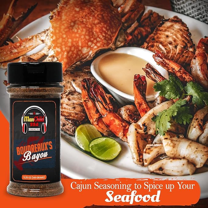 Manchild BBQ Rub Spices and Seasonings Gift Set | All Natural Texas Spice Dry Rubs for Cooking & Smoking Meat | Pork, Beef, Chicken, Ribs, Fajitas, Cajun, Steak & Seafood | Grilling Gifts for Men
