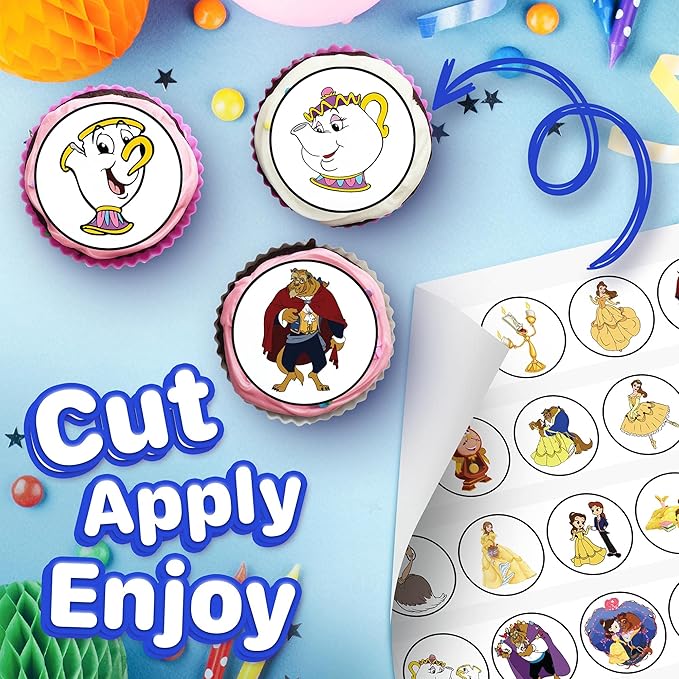 30 x Edible Cupcake Toppers ??The Beast's Redemption Themed Collection of Edible Cake Decorations | Uncut Edible on Wafer Sheet