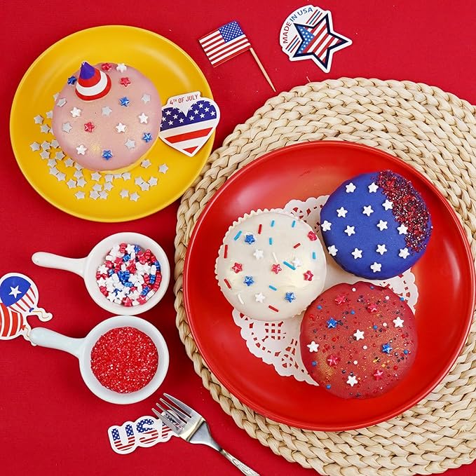 Patriotic Sprinkles, 4th of July, Red White Blue Sprinkles for Cake Decorating, 110g/3.88oz, Cupcake Decoration, Ice Cream Toppings