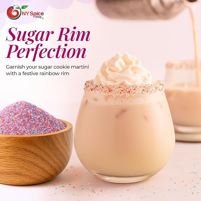 NY Spice Shop Rainbow Sanding Sugar - 1 Pound Sweet Colorful Edible Sprinkles For Candy Dish - Chocolate Sprinkles For Cake Decorating Cookies Basket & Dishes