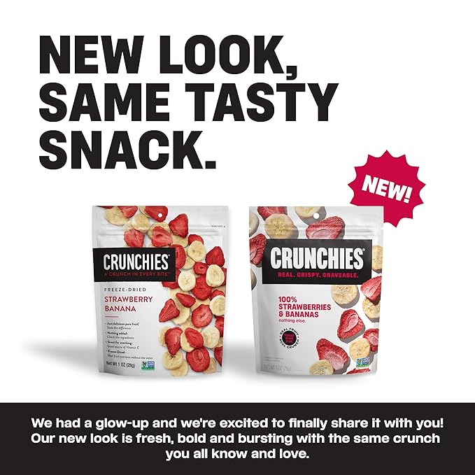 Crunchies Freeze-Dried Fruits, 100% All Natural Crispy Fruit, Non GMO and Kosher, Resealable Freeze Dried Fruit Snack Packs, Pack of 6 (Variety Pack)