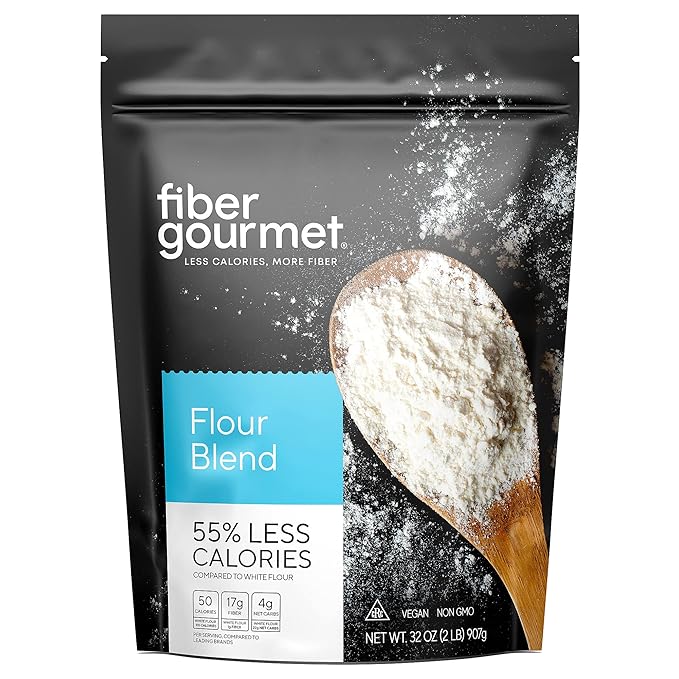 Fiber Gourmet Low Net Carb Flour Blend, Keto Friendly, Non-GMO, Vegan All-Purpose flour, 55% Less Calories Compared to White Flour, 32 Ounces (907g), Pack of 1