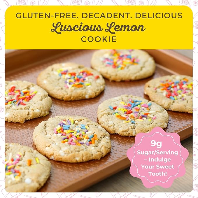 KC Sunshine’s Gluten Free Cookies (Lemon, Pack of 6) – Gluten Free Snacks - Dairy Free, Nut Free, Vegan Friendly & Plant Based Cookies – Gluten Free Cookies Individually Wrapped
