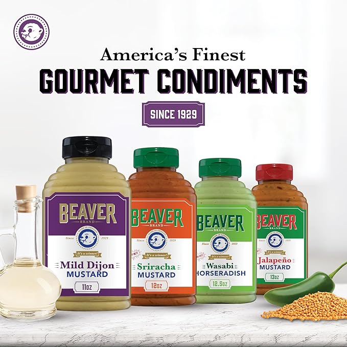 Beaver Mild Dijon Mustard, 11 oz squeeze bottle