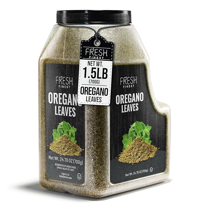 Fresh Finest Oregano Spice 24.70 oz ??Premium Dried Oregano Leaves Bulk, All-Natural, Non-GMO, Gluten-Free, Kosher ??Perfect for Cooking, Seasoning & Garnishing