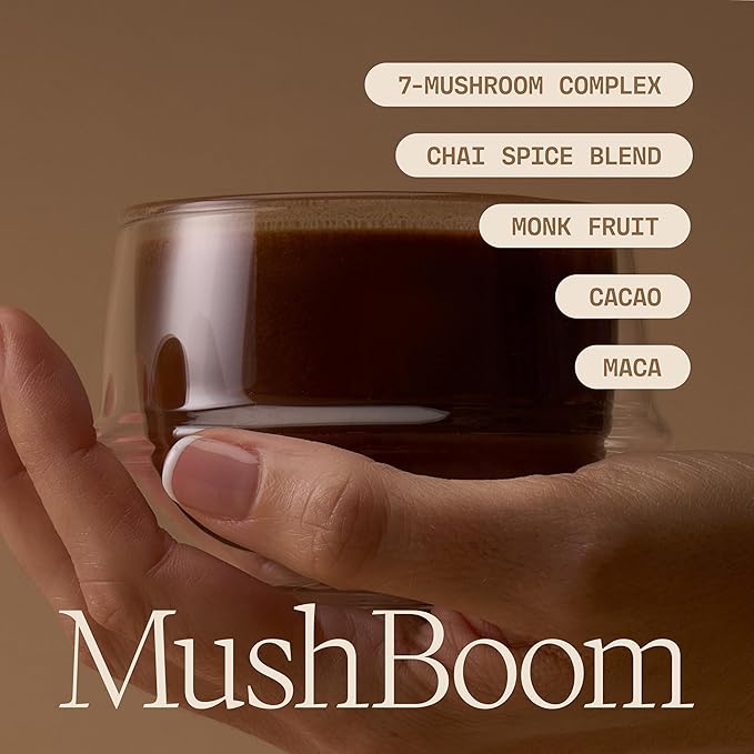 Ultra Life Sport - MushBoom Organic Mushroom Coffee Alternative Drink - 30 Servings 7 Mushroom Cacao Blend - Cordyceps, Lion’s Mane, Chaga, Maitake, Shiitake, Reishi & Turkey Tail - Caffeine Free