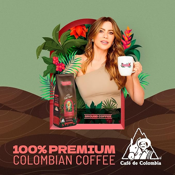 Dios Mio Coffee by Sofia Vergara, Dark Roast, Ground Premium Colombian Coffee, 12 Ounce Bag (Pack of 2)