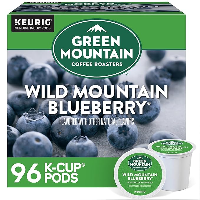 Green Mountain Coffee Roasters Wild Mountain Blueberry Keurig Single-Serve K-Cup pods, Light Roast Coffee, 96 Count