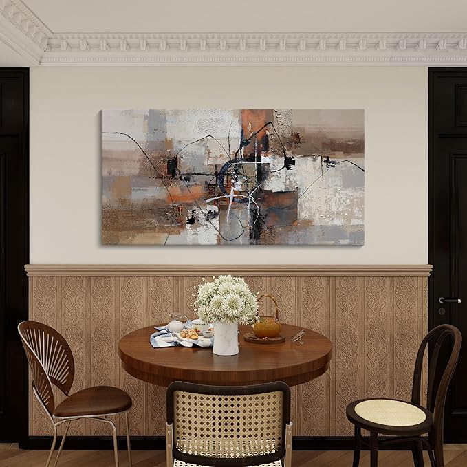 YDYSUNE Abstract Canvas Wall Art, Modern Wall Decor Painting, Brown Room Decorations, Orange Wall Art for Living Room, Bedroom, Office Artwork Wall Decor 29횞58IN