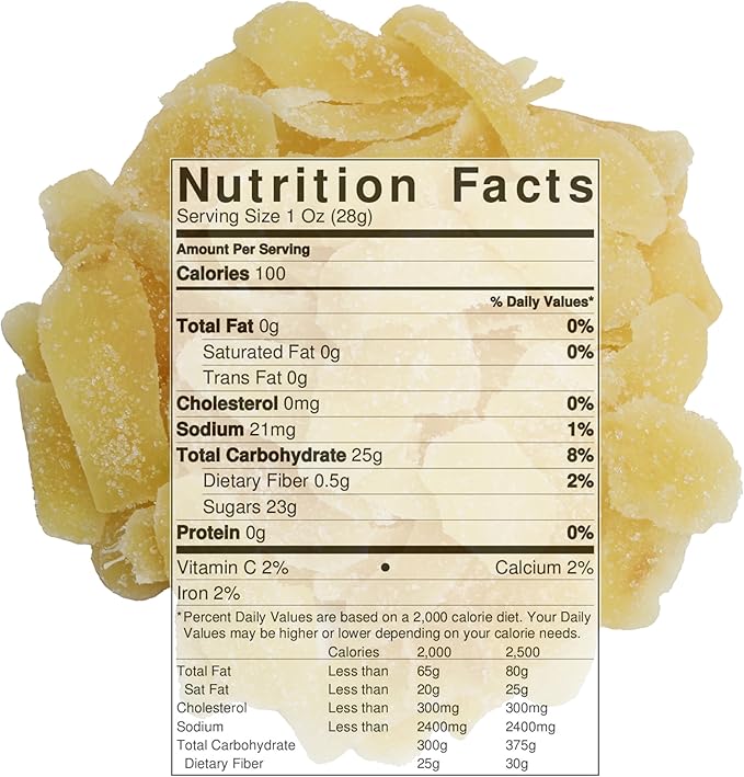 Anna and Sarah Dried Crystallized Ginger Slice in Resealable Bag, 3 Lbs (Pack of 2)