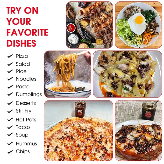 SAUCE UP 100% Natural Artisan Chili-Crisp 6oz- Premium 14+ Ingredients, Vegan, Keto, Zero Msg, Crafted in NYC(Hot, Sweet, Crispy, Umami, Smoky, Savory)- Good on Anything Chili Sauce (White Truffle)
