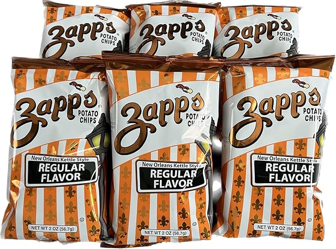 Zapps Potato Chips - Regular - 2 oz (Pack of 6) Total 12 Ounces