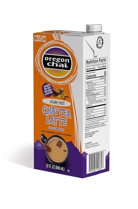 Oregon Chai Sugar Free Chai Concentrate, 32 Fluid Ounce (Pack of 1)