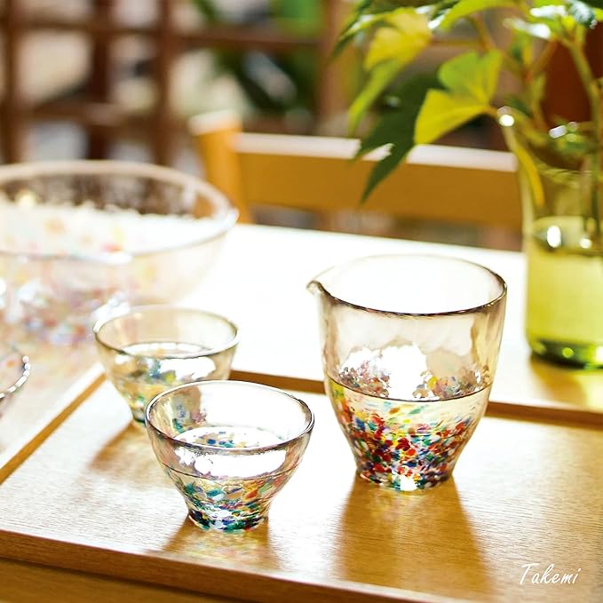 Japanese Handcrafted Sake Cups – Exquisite Artisan Glassware for Cold Sake & Shochu, Elegant Drinkware for Any Occasion, Made in Japan (Nebuta Sake Carafe, Carafe 8.4 fl oz - 250ml)