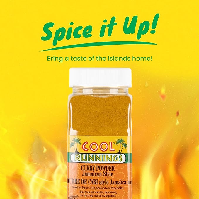 Cool Runnings Jamaican Style Curry Powder 500g - Aromatic and Flavorful Blend for Curries, Meats, Seafood, and Vegetables, Perfect for Stews