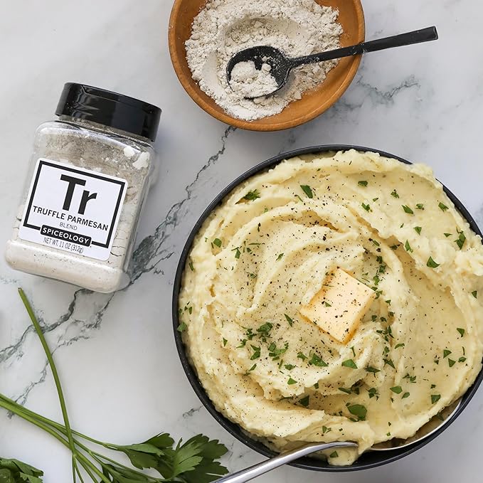 Spiceology ??Truffle Parmesan Salt & Seasoning ??Gourmet Blend of Black Truffle, Parmesan Cheese, Garlic & Herbs ??Ideal for Fries, Popcorn, Potatoes, Pasta & More ??11 oz